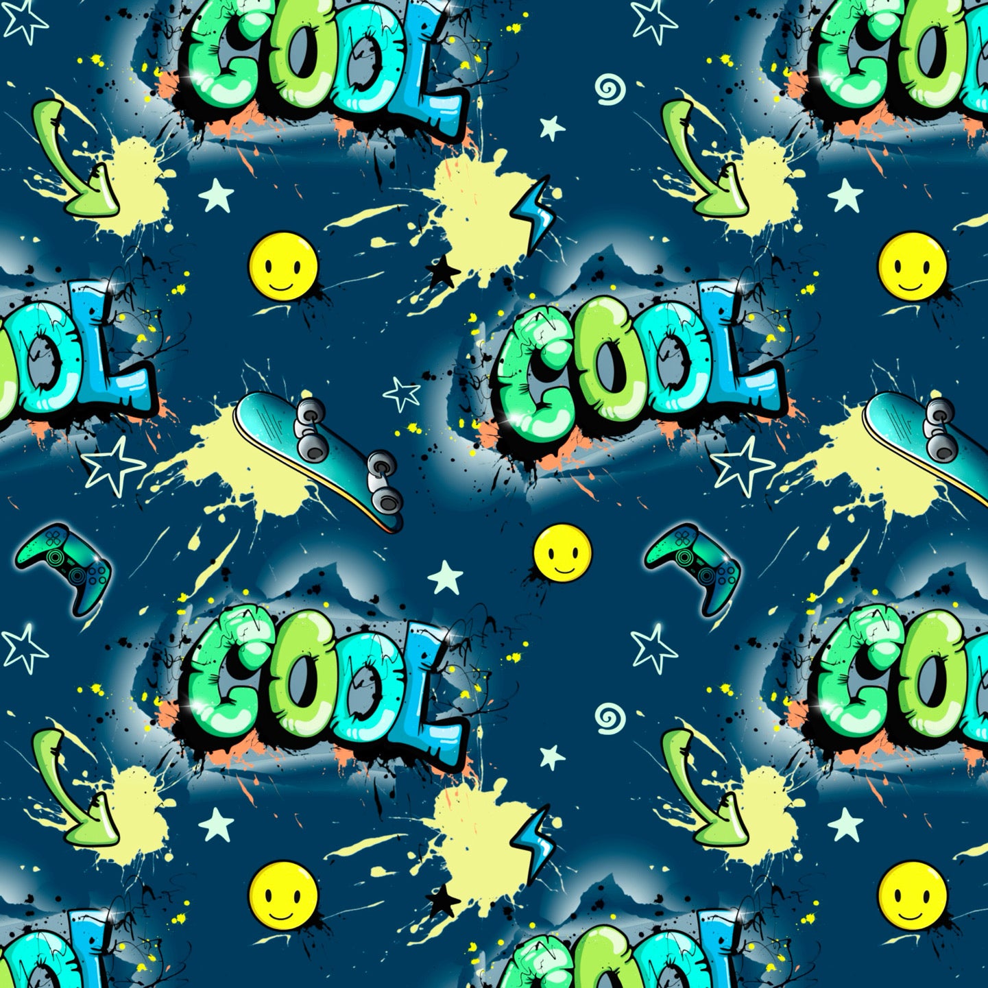 Graffiti Kidz | Graffiti Fabric by the Meter | Children's Fabric