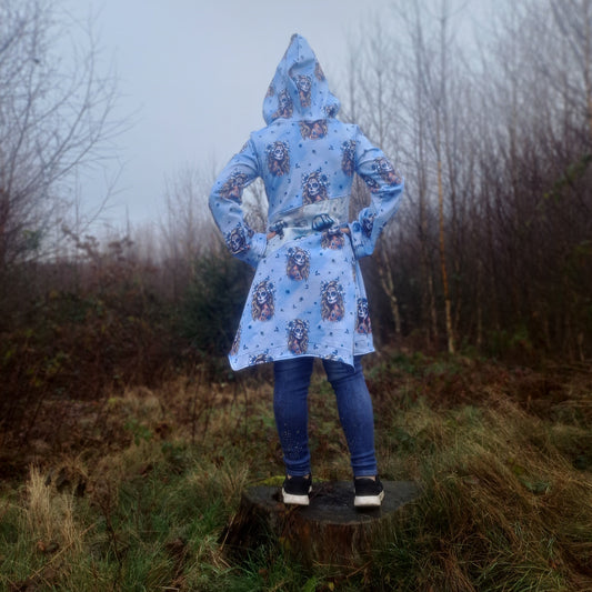 Blue La Catrina | Skull Floral Fabric by the Meter