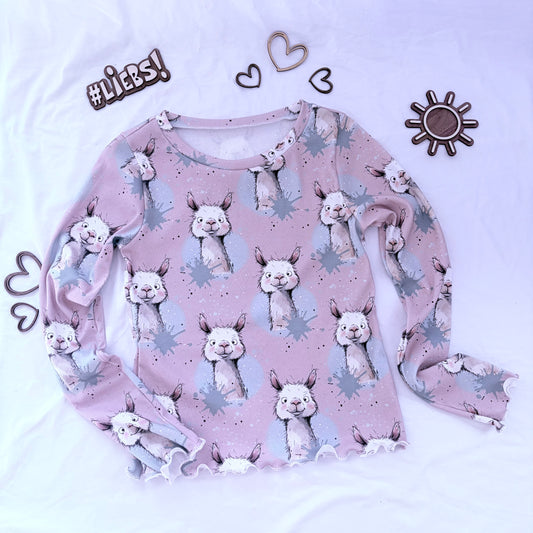 Llama Pink | Llama Fabric by the Meter | Children's Fabric