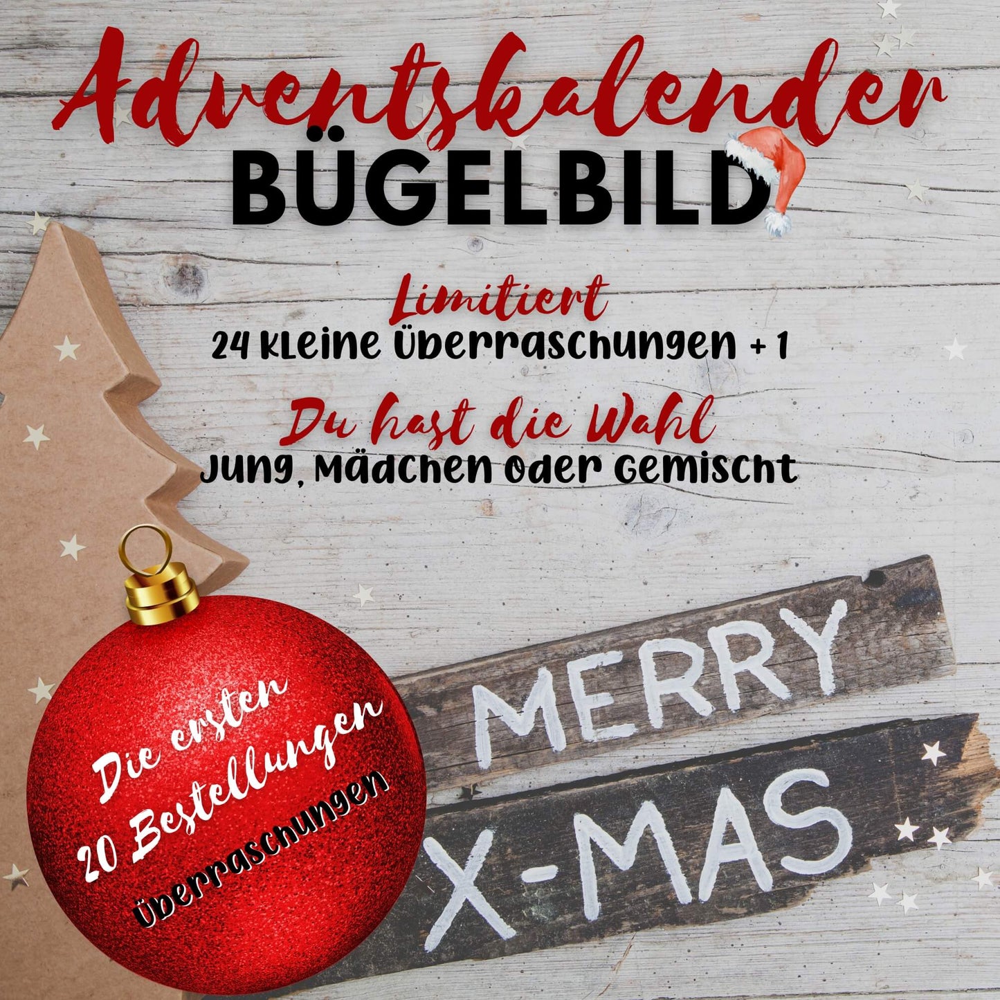 Adventskalender Bügelbild Kinder – DTF Transfer Weihnachten Kinderkleidung Handmade by Kati