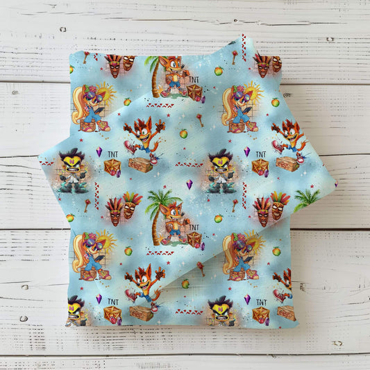 Crashing Chaos | Gaming Fabric by the Meter | French Terry Kids Fabric