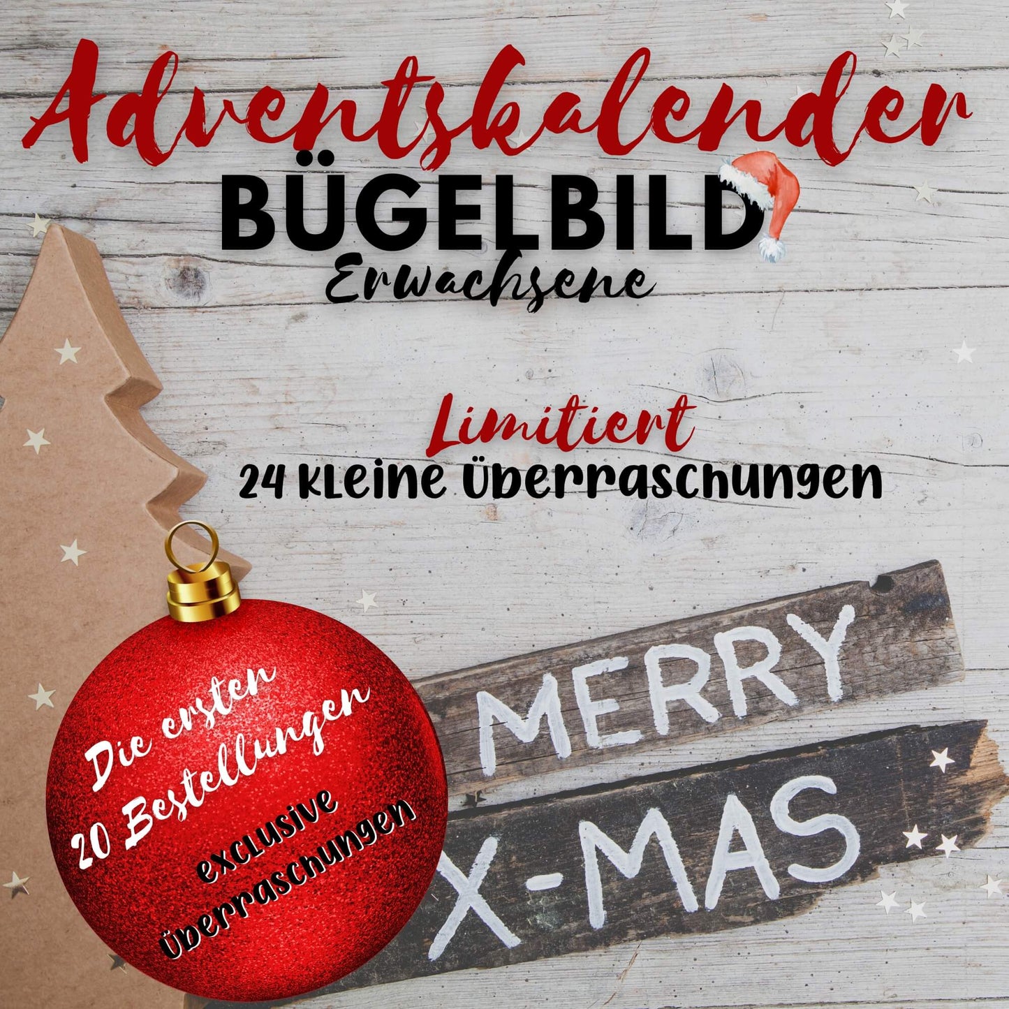 Adventskalender Bügelbild Erwachsene – DTF Transfer Weihnachten Textilien Handmade by Kati