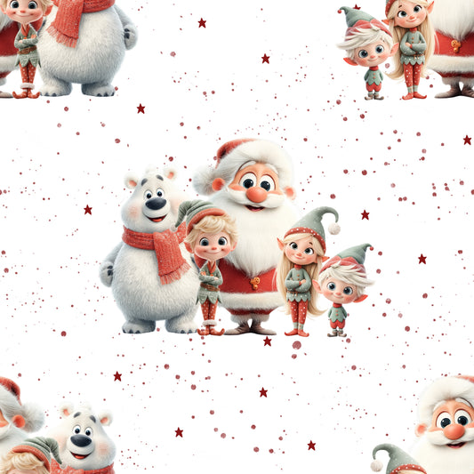 Children's Fabric 0.5m Jersey by the Meter "Christmas Friends"