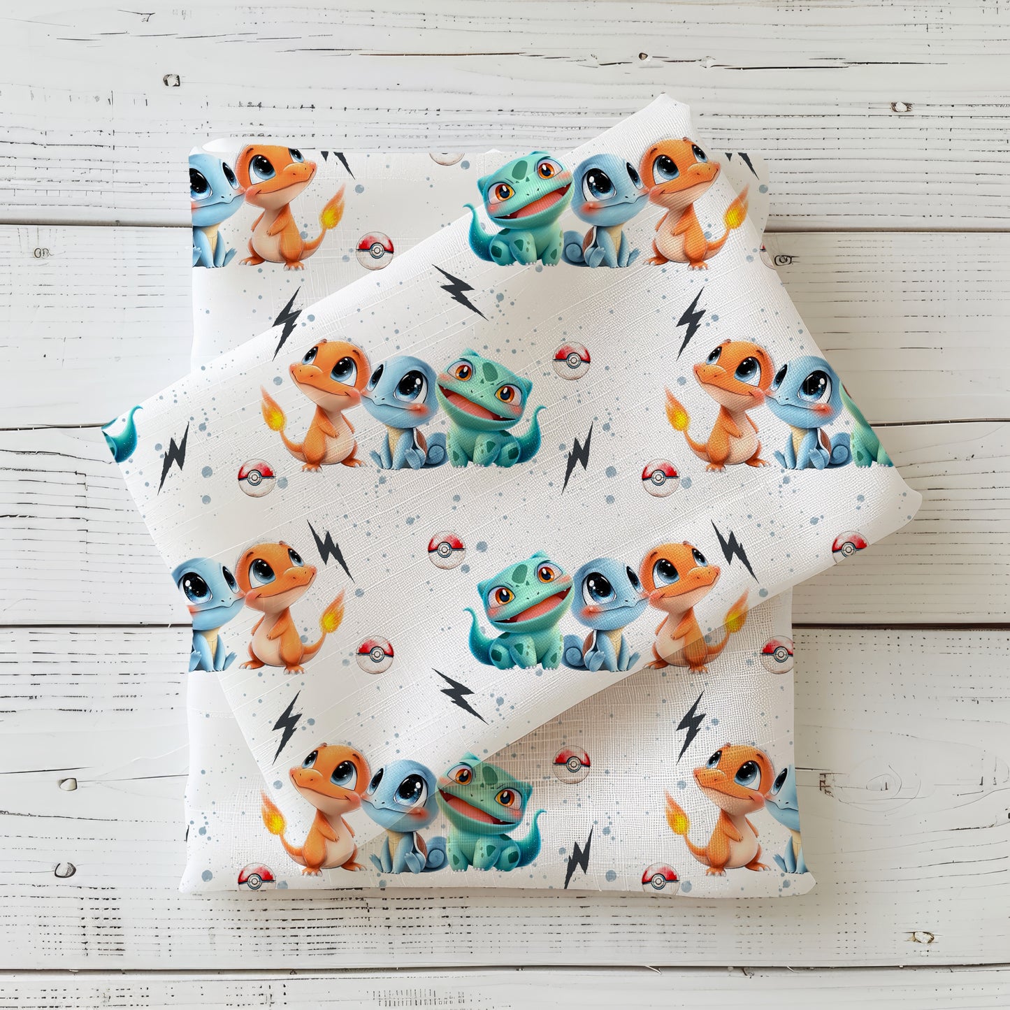 Elemental Friends | Anime Softshell Fabric by the Meter | Water-Repellent Children's Fabric