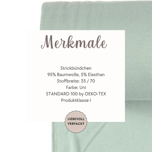 Cuff fabric in shade green - Fine rib