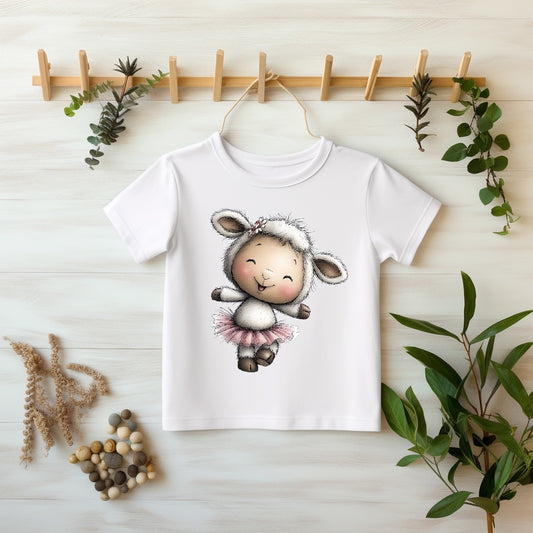 Ballerina Lamb Girl Iron-on Transfer | DTF Transfer for Clothing & Accessories