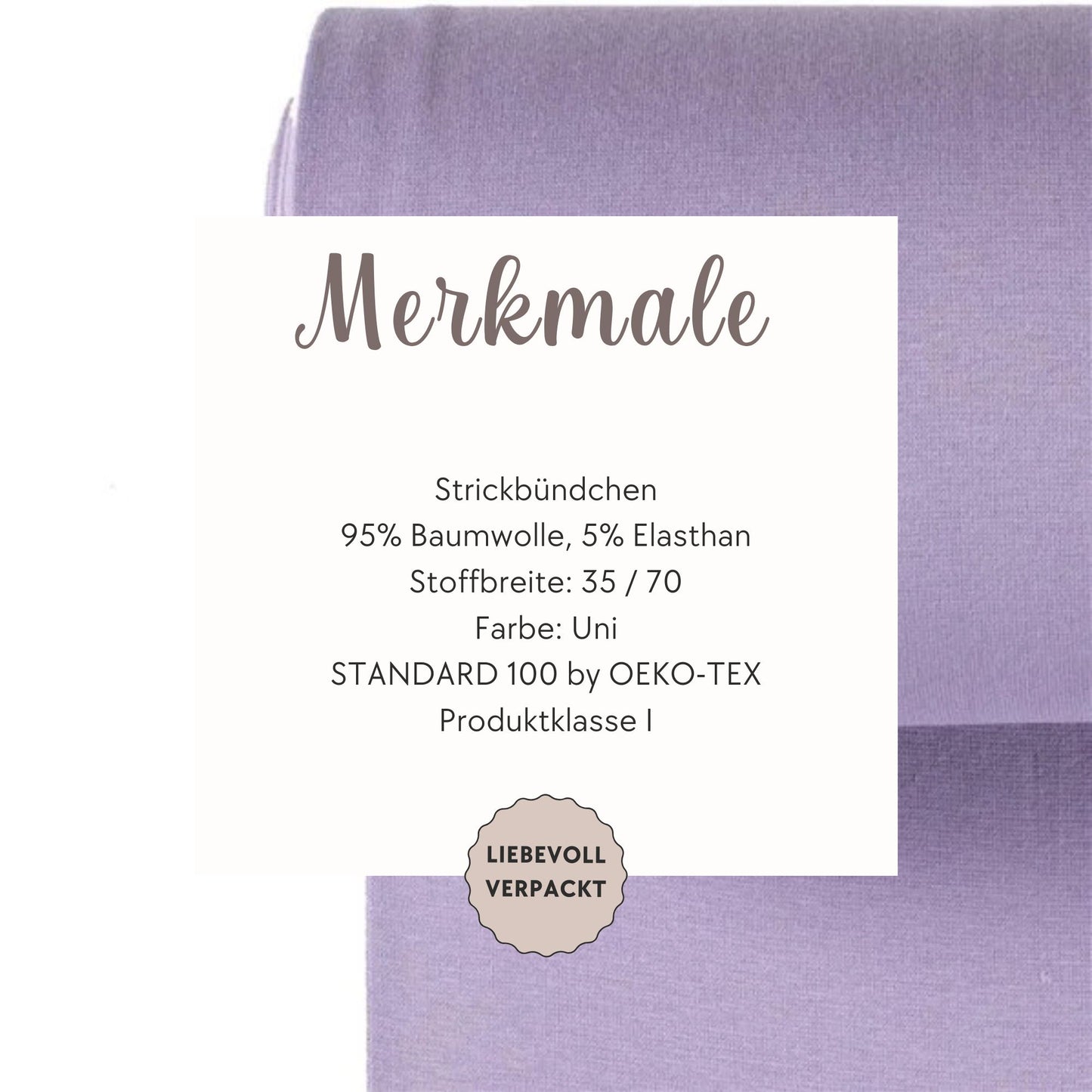 Rib Knit Fabric in Lilac - Fine Rib