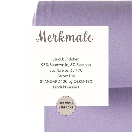 Rib Knit Fabric in Lilac - Fine Rib