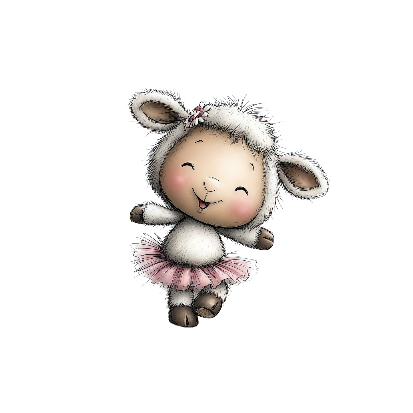 Ballerina Lamb Girl Iron-on Transfer | DTF Transfer for Clothing & Accessories