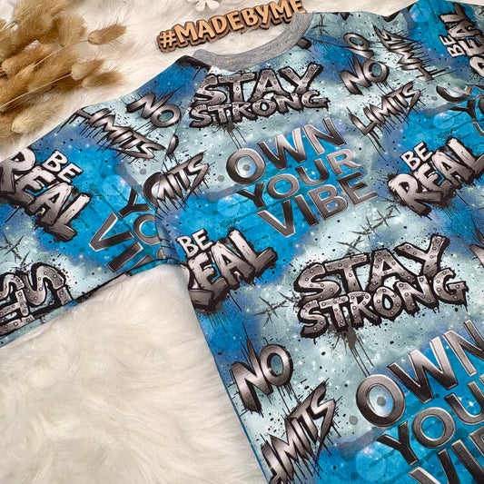 Be Real | Graffiti Fabric by the Meter | French Terry Kids' Fabric