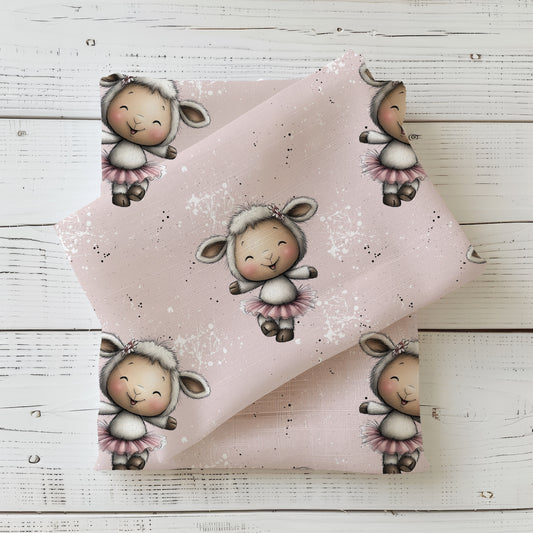 Ballerina Lamb | UV50+ Swimwear Fabric by the Meter | Children's Fabric for Swimwear