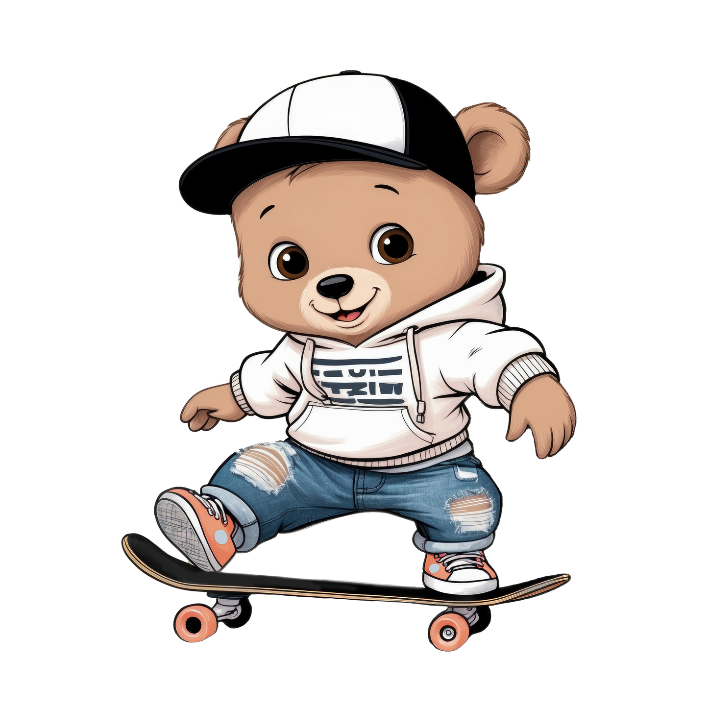 Skater Bear Kids Iron-On Patch "Skater Bear" | DTF Transfer for Clothing & Accessories