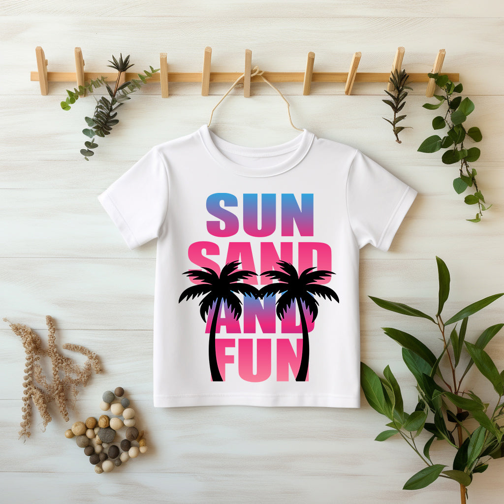 Tropic Vibes DTF Transfer Detailaufnahme – Glitzer Sommer Bügelbild Textilien