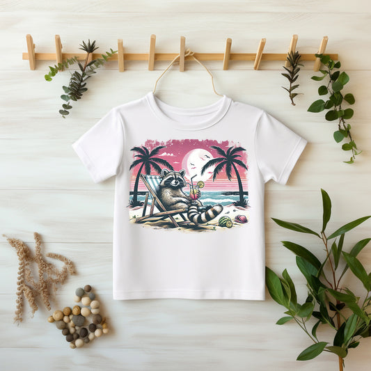 Beach Bandit Bügelbild DTF Transfer Detailaufnahme – Glitzer Sommer Textilien