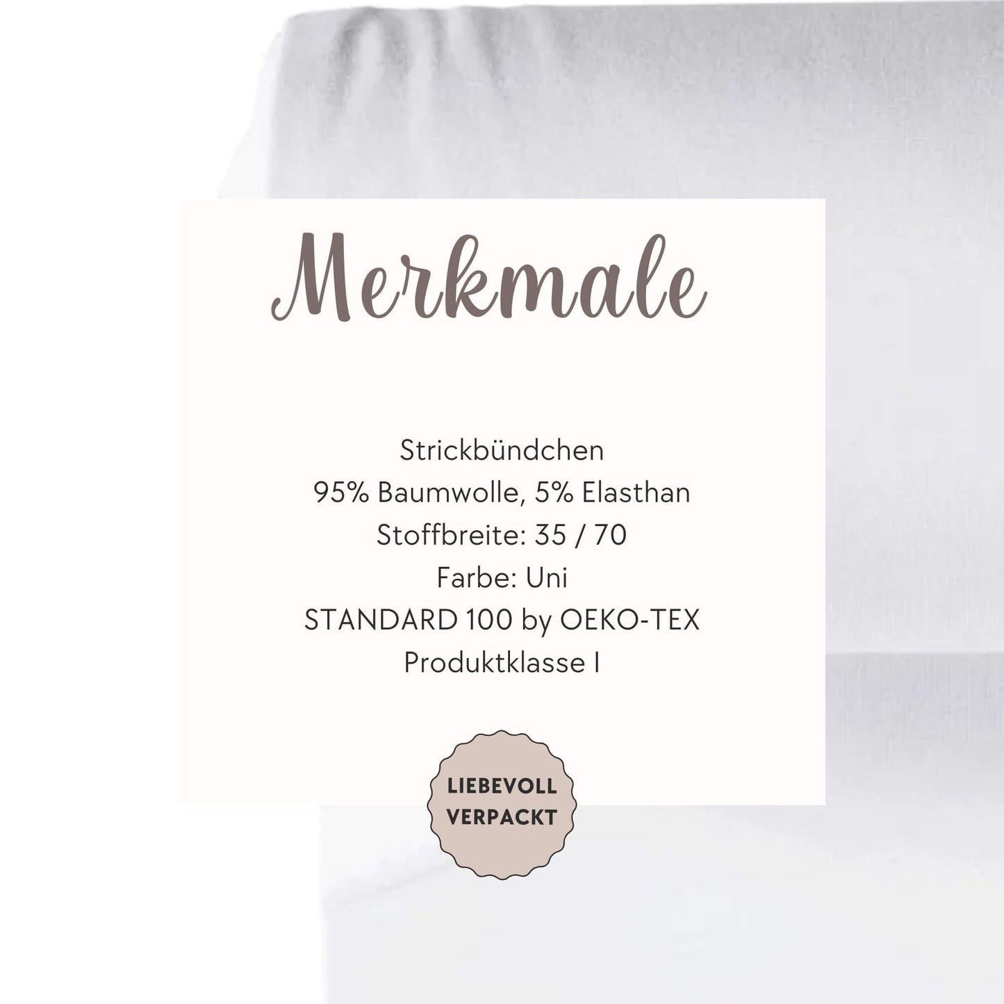 Bündchenstoff weiß Feinripp Detailaufnahme – Strickbündchen Meterware