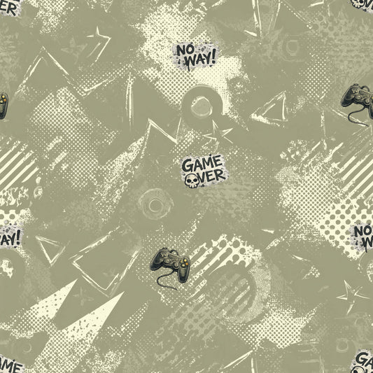 Children's Fabric Combo Jersey | Rib Jersey | French Terry by the Meter in Vintage Gaming Look