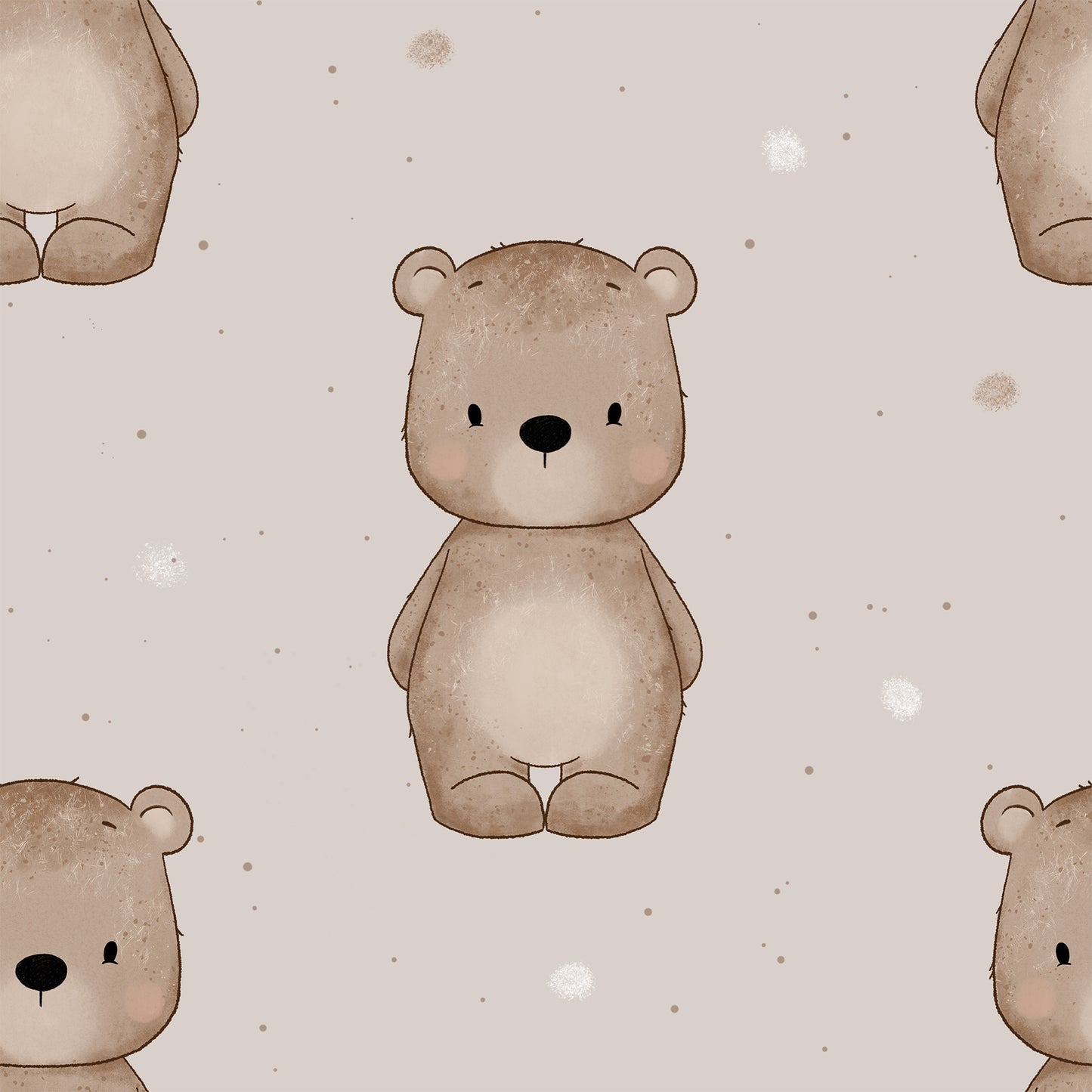 Little cuddly bear | Bear fabric by the meter | Children's fabric