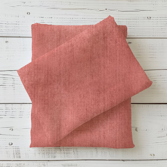 Kinderstoff Jeans optik Demin rot | Kombi Stoff Meterware