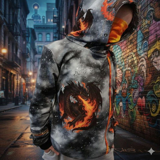 Dragon Children's Iron-on Transfer "Black Dragon" | DTF Transfer for Clothing & Accessories