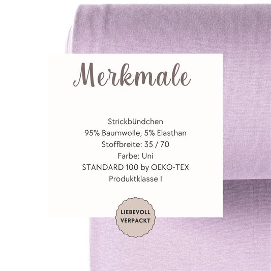 Strickbündchen in Lavendel