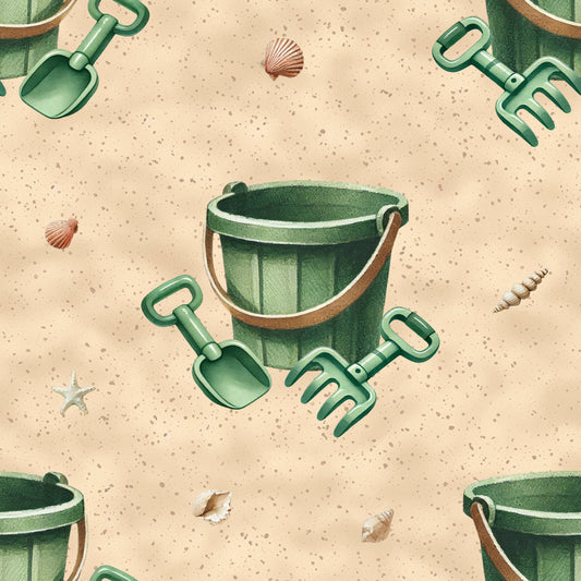 Children's Fabric Summer 0.5m French Terry "Digging Fun" by the Meter