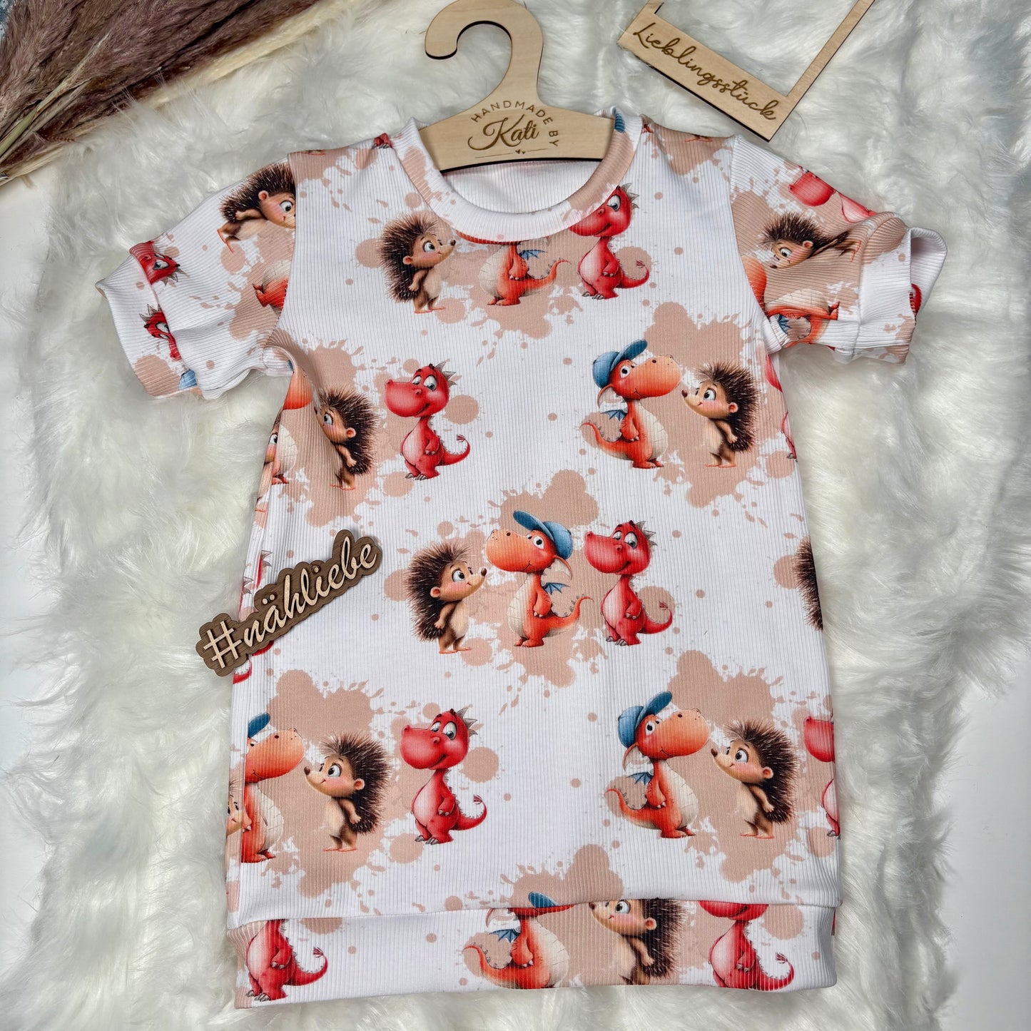 Drachenfreunde Kinderstoff Meterware Detailaufnahme – Drachen Jersey French Terry