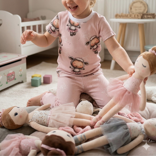 Ballerina Lambs | Lamb Fabric by the Meter | Children's Fabric