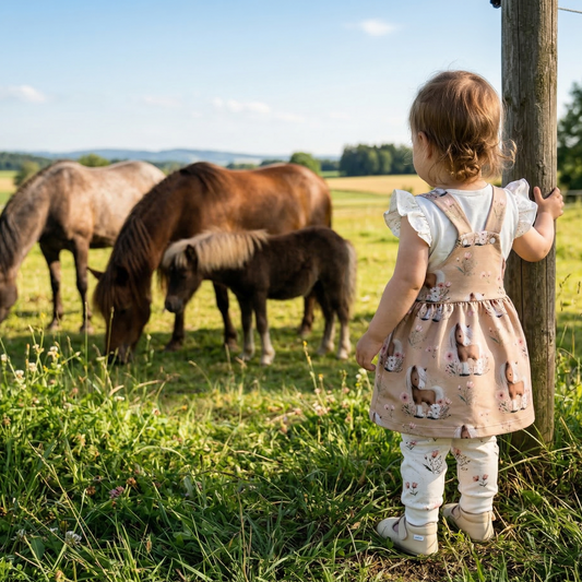 Blossom Pony | Horse Fabric by the Meter | French Terry Kids Fabric