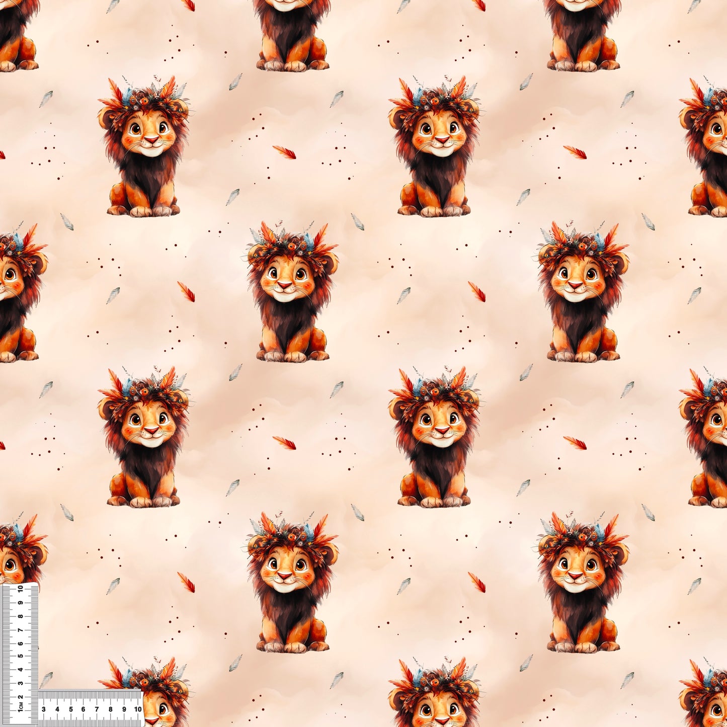 Kleiner Löwe Kinderstoff Kombination – Safari Löwe French Terry Meterware