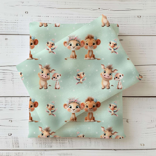King of Minis | Safari Softshell Fabric by the Metre | Water-repellent Kids' Fabric