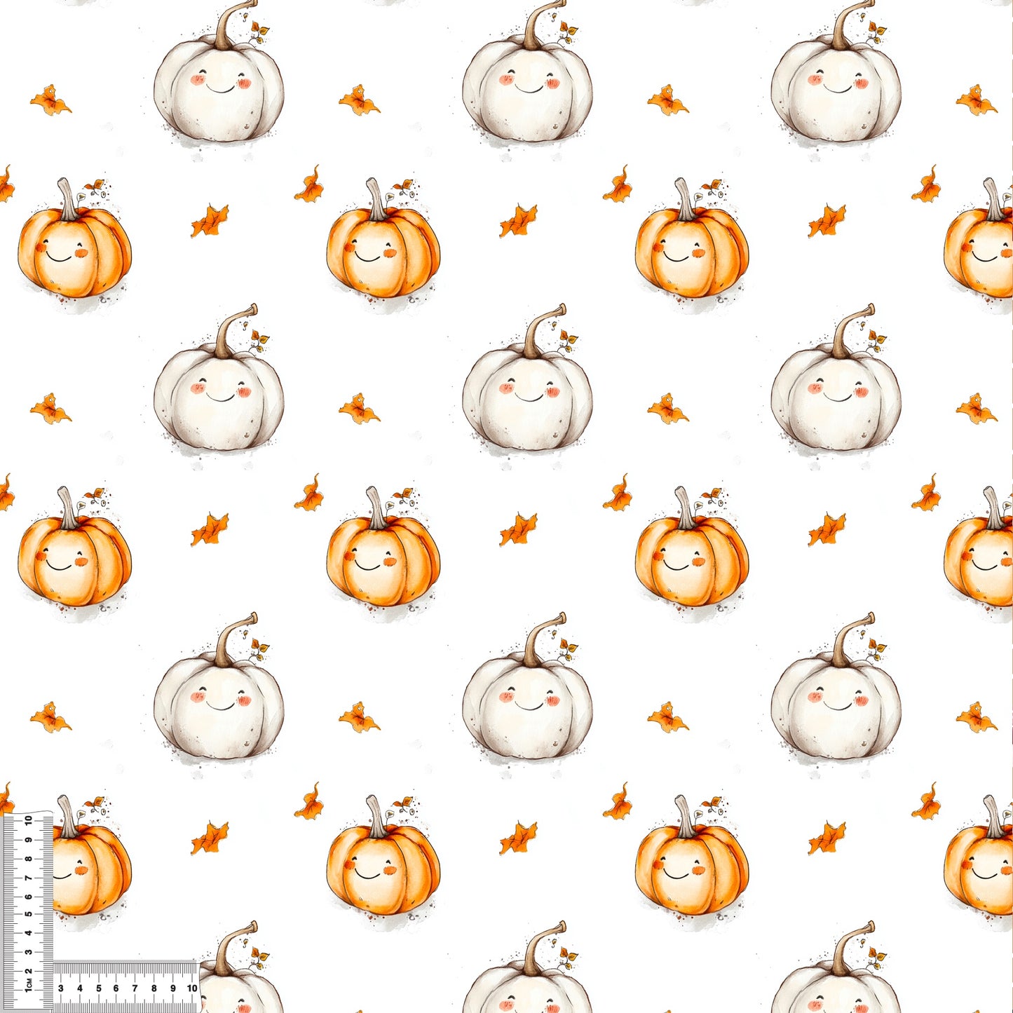 Kürbis Stoff Rib Jersey – Kinderstoff Herbst Kürbis Motiv Meterware