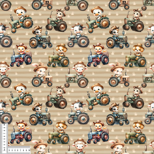 Farm | Tractor Fabric by the Meter | Children's Fabric