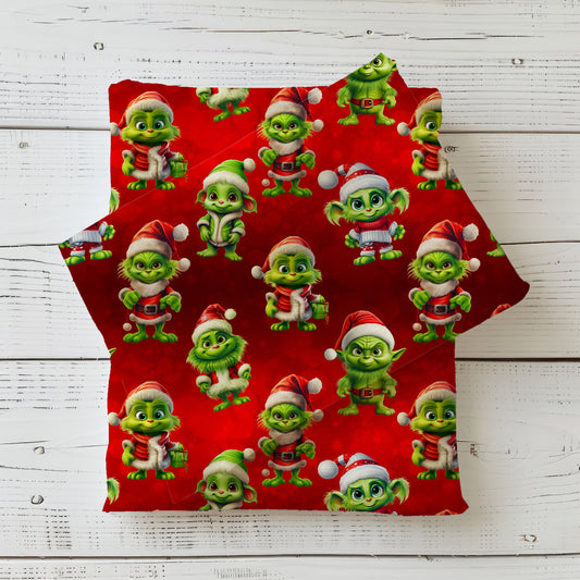 Freche Weihnachtselfen Kinderstoff Meterware – Jersey Rib Jersey French Terry Handmade by Kati
