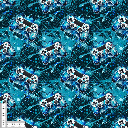 Let's Play | Gamer Bathing Fabric UV50+ by the Meter | Children's Fabric for Swimwear