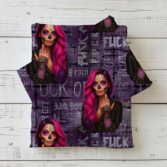 Viva La Rebel - purple | Skull Fabric by the Meter