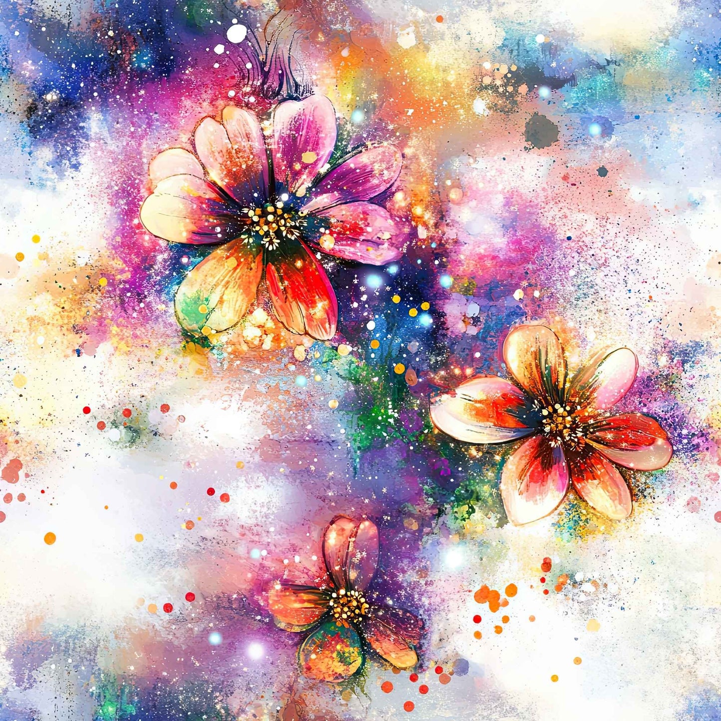 Fabric design "Color Bloom" Fabric by the meter – Softshell, Cotton, Muslin, Minky & Lycra UV50+