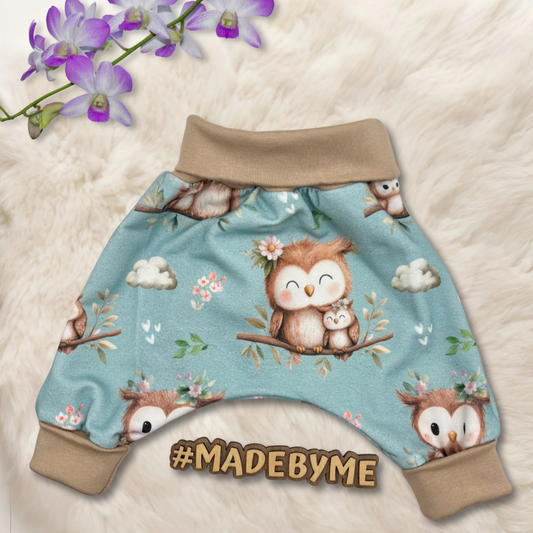Handmade Harem Pants "Owl" - Mint