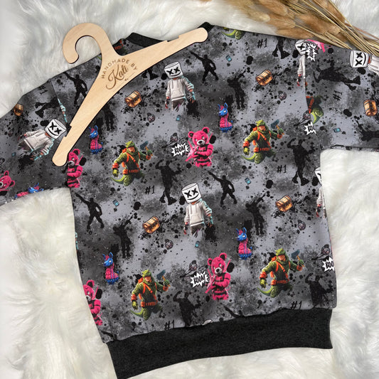 "Game 4 Nite" | Gamer Swimwear Fabric UV50+ by the Meter | Kids' Fabric for Swimwear