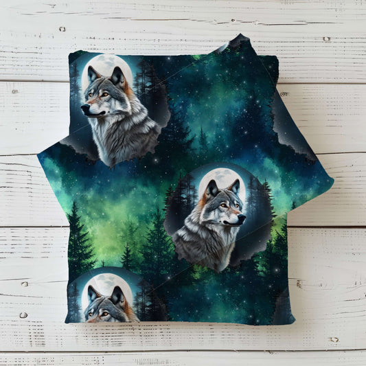 Lone Wolf | Wolf Fabric by the Meter | Children's Fabric