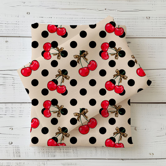 Leo - Cherries | Cherry Fabric by the Yard | Jersey