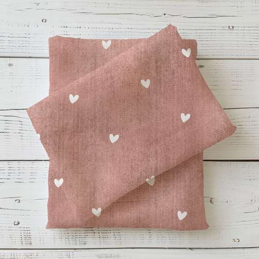 Heart Magic Demin | Heart Fabric by the Meter | Children's Fabric