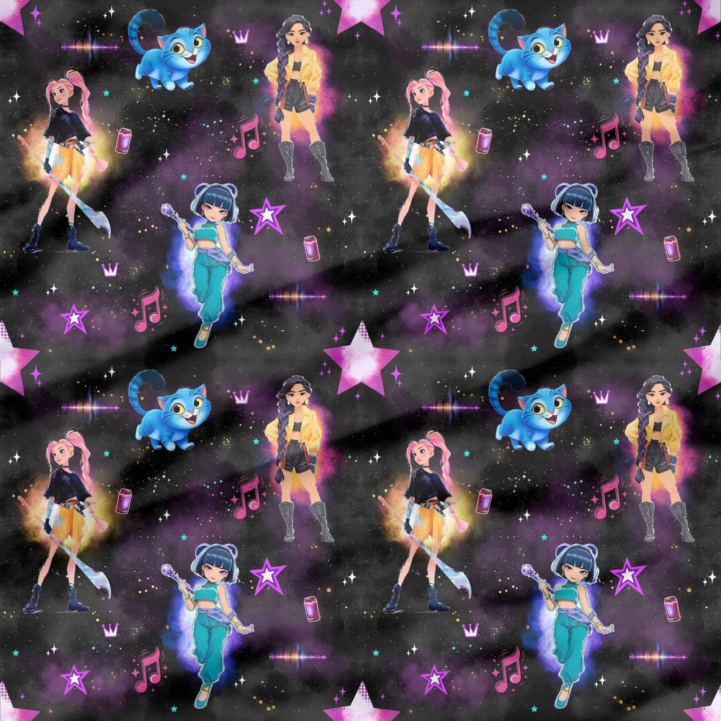 Kpop Girls | Anime Stoff Meterware | Kinderstoff