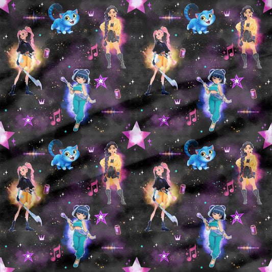 Magic Girls | Anime Swim Fabric UV50+ by the Meter | Kids' Fabric for Swimwear