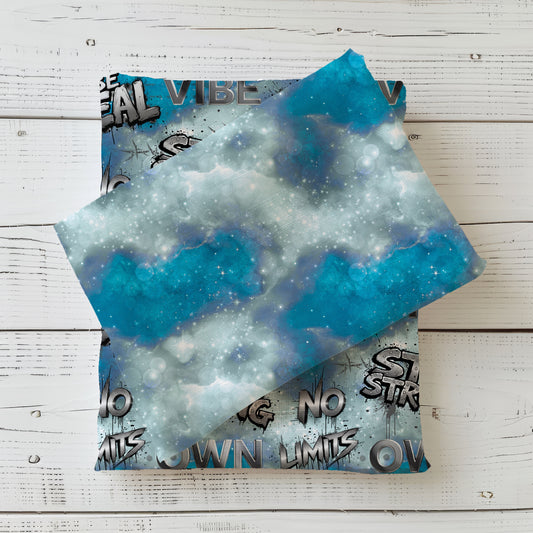 Galaxy blau | Galaxy Stoff Meterware | Kinderstoff | Kombi Stoff „Be Real"