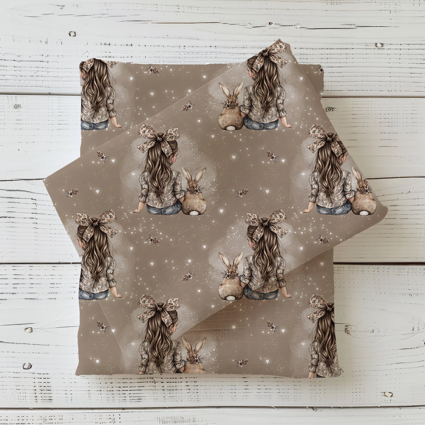 Bunny & Me | Rabbit Fabric by the Meter | Children's Fabric