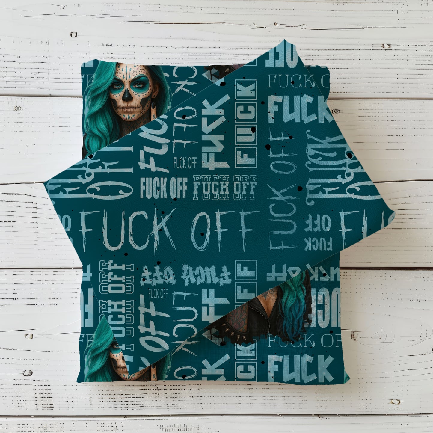 Combined Fabric Jersey | Rib Jersey | French Terry "Viva La Rebel" Petrol