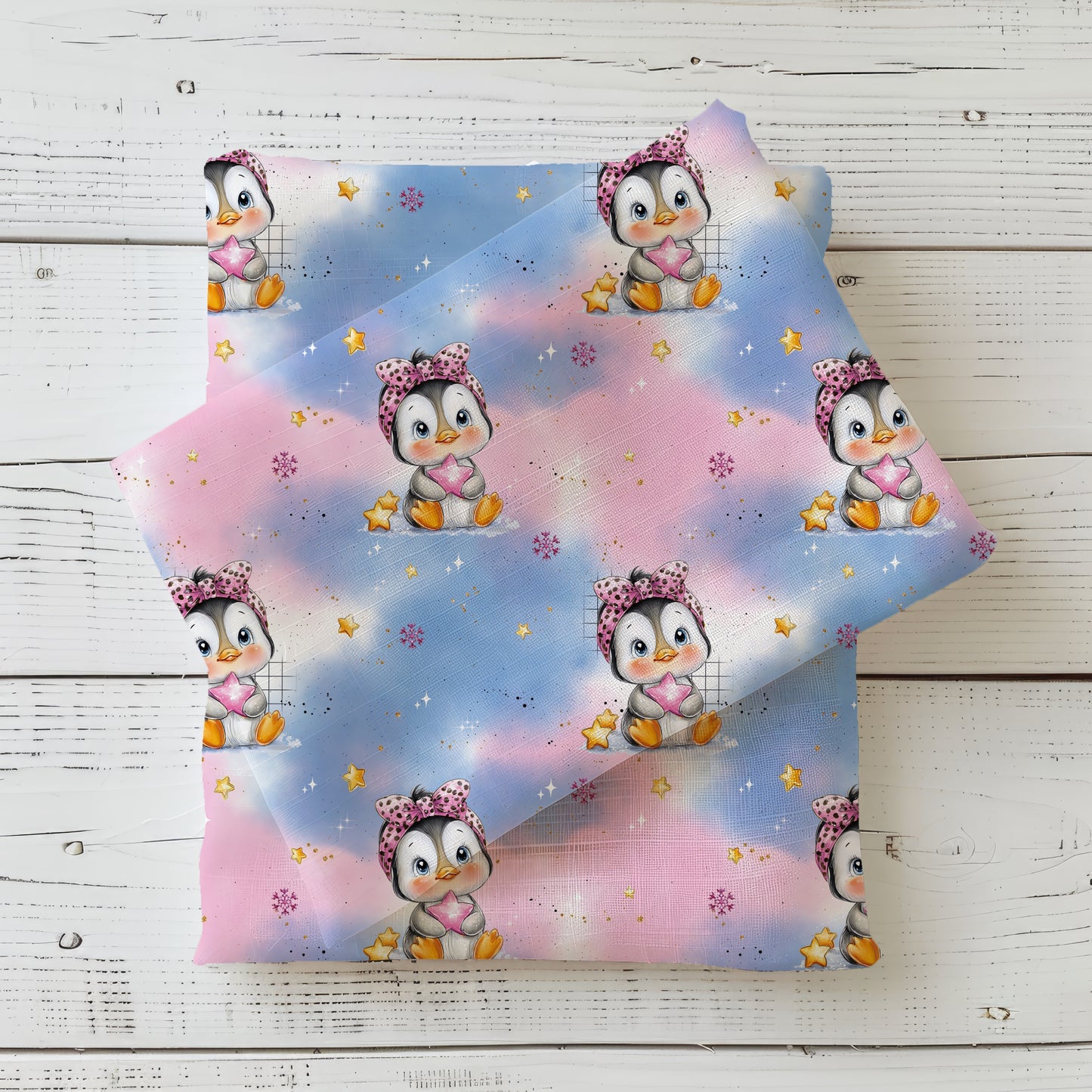 Sternenbote Pinguin | Pinguin Stoff Meterware | Kinderstoff
