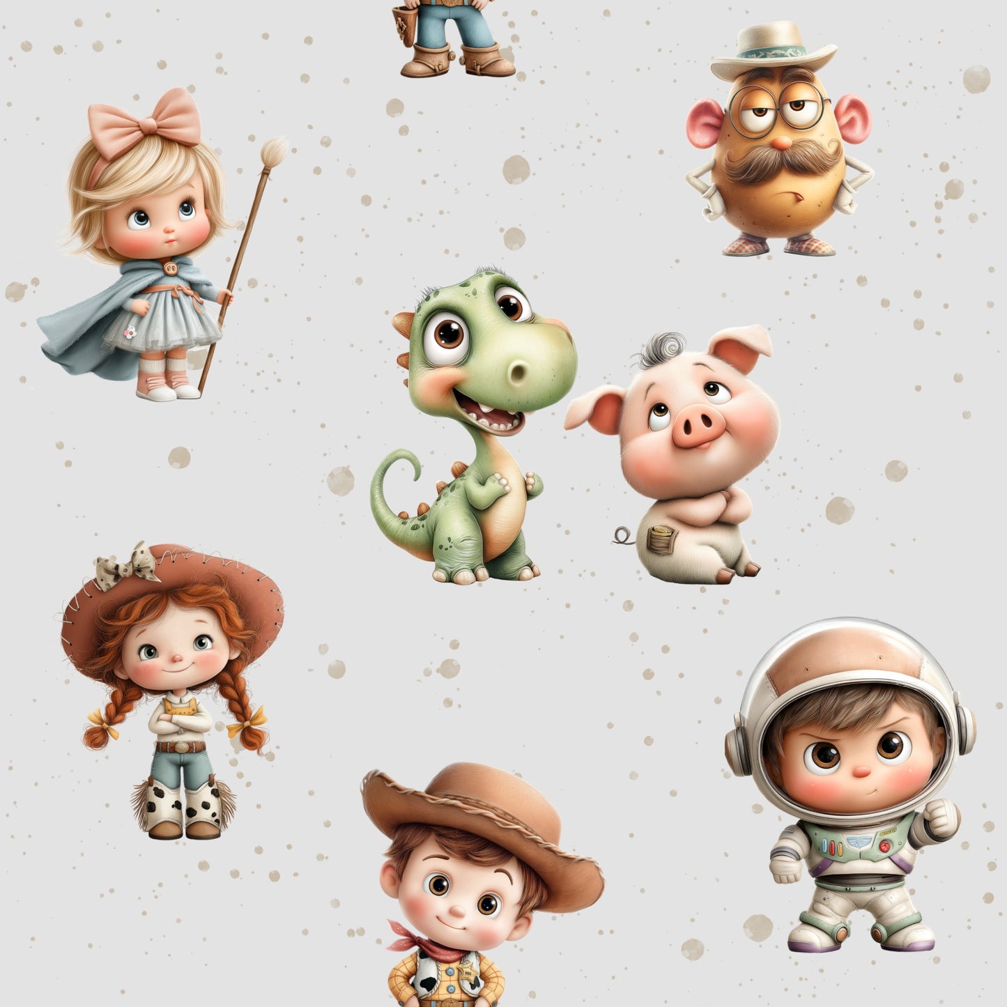 Toy Friends | Toy Fabric by the Meter | Children's Fabric