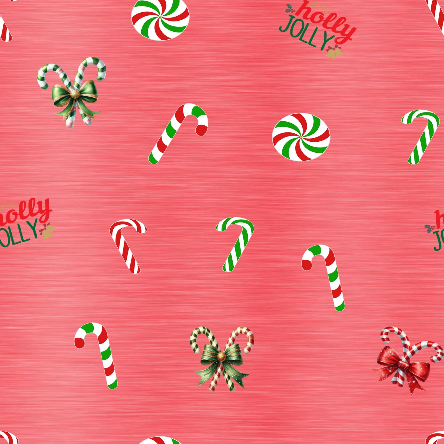 Holly Jolly | Zuckerstangen rot | Weihnachtsstoff Meterware | Kinderstoff