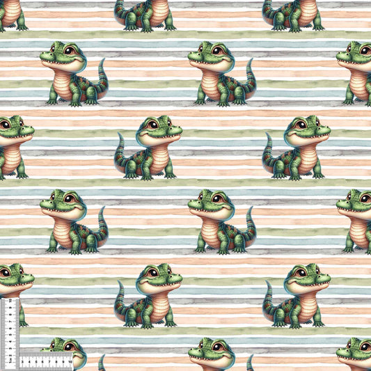 Crocodile with stripes | Animal fabric by the yard | Children's fabric